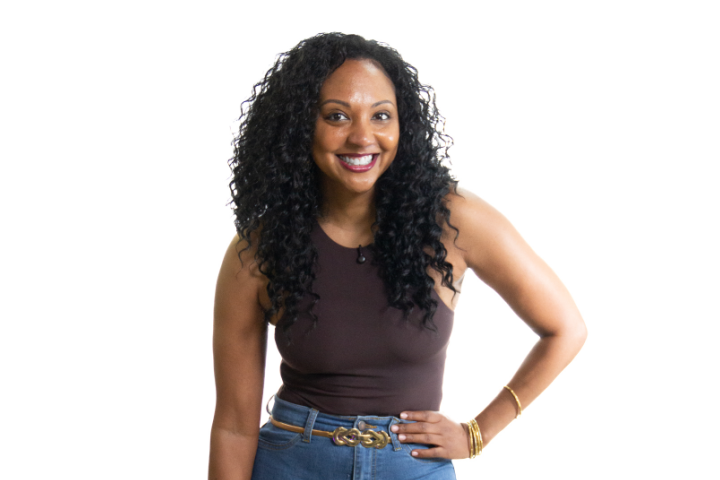 Alexis Perkins of Chair One Fitness against a white background.