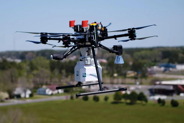 Medical delivery drone used by Riverside Health to expand healthcare access in rural Virginia communities.